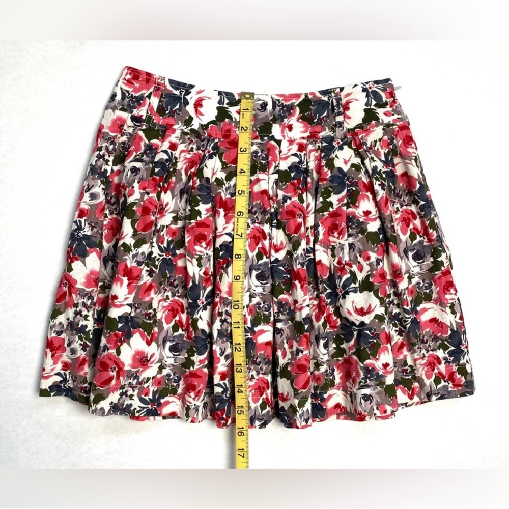 Forever 21 Women's Floral Pleated Multi Color Mini Skirt Side Zip Lined Size XS - Picture 7 of 9
